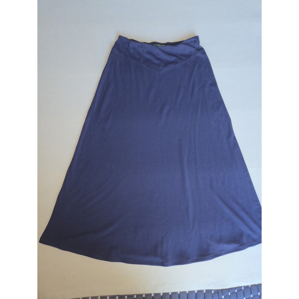 ​Lauren Ralph Lauren Petite Blue Maxi Skirt Women Size PS Cotton Modal Stretch
